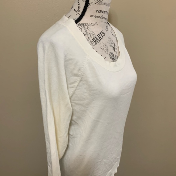 Talbots Petites Off White 3/4” Sleeve Top Size Large Petite - Picture 3 of 8